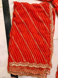 Orange Bandhani Lehenga Choli Set