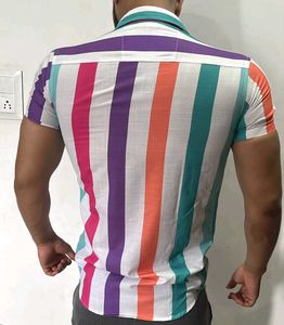 Men Striped Short Sleeve Shirt