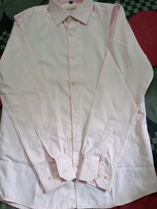 PINK FULL SLEEVE PLAIN COLOUR SHIRT USED GENTLY.
