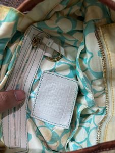Coach White Canvas Handbag