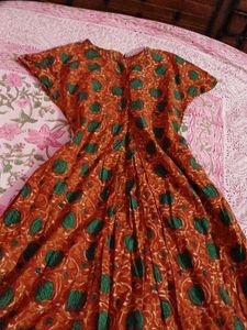 Brown  Printed Maxi Dress