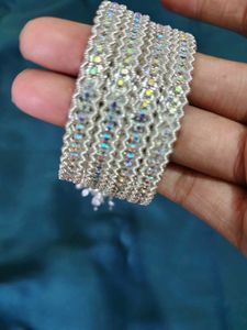 Elegant Silver Anklet with Sequins &amp; Charms