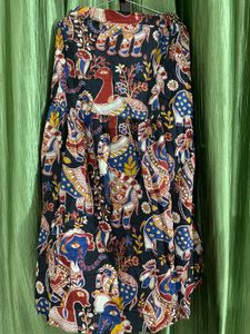 Boho Elephant Print Ethnic Skirt