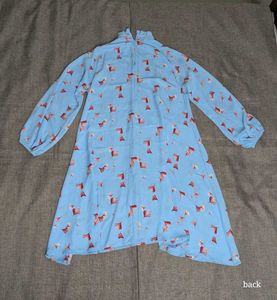 printed blue relaxed fit dress