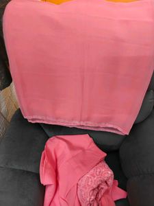 Pink Chikankari georgette Kurta churidar set