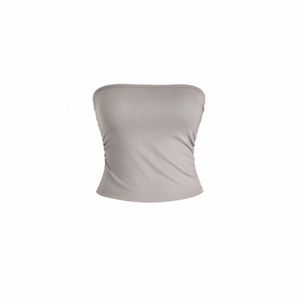 Grey Ruched Tube Top