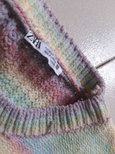 ZARA brand new Rainbow Striped Knit Sweater