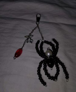 Beaded Spider Keychain Charm