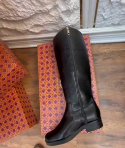 Tory Burch Black Leather Riding Boots