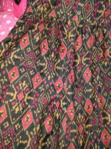 Patterned Midi anarkali long kurta