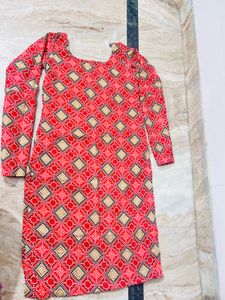 Red Printed Kurta