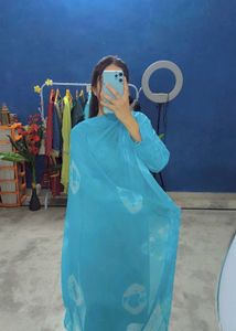 Beautiful Blue Kurta trouser chiffon dupatta