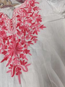 Embroidered White Kurta