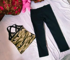 Camo Halter Tank Top With Beautiful Jeans