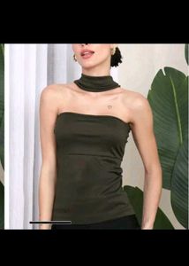 Chic Strapless High Neck Top