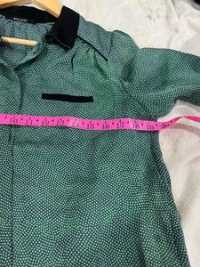 Kookai Green Printed Blouse – Size 38 (M)