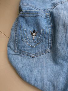 Embroidered Light Wash Jeans