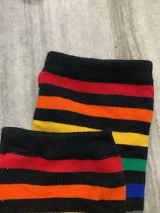 Rainbow Striped Crew Socks