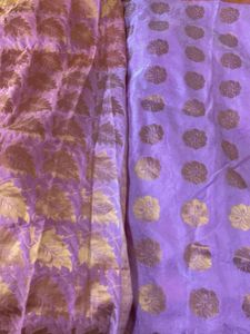 Lavender Saree with Gold Border