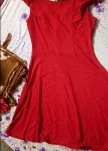 party wear red frock with beautiful condition