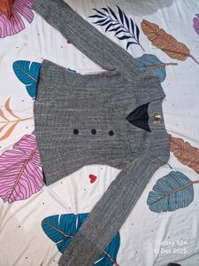 Grey Textured Blazer