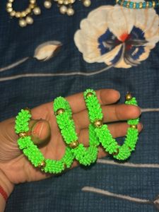 Green &amp; Gold Beaded Bracelet- For kids