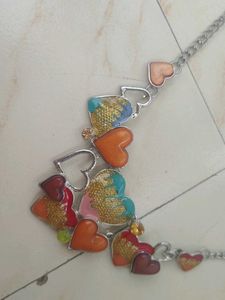 Heart Charm Necklace &amp; Earrings Set
