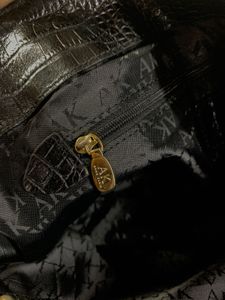 Y2K Anne Klein Croc-Embossed Shoulder Satchel
