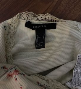 Forever21 Floral Lace Trim Cami Top