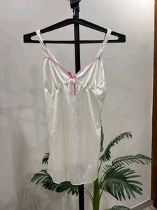 White Satin Camisole Night Gown