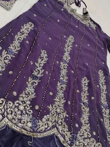 Purple lehenga with long top💝