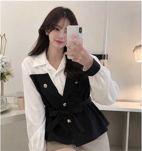 Chic Black & White Peplum Top