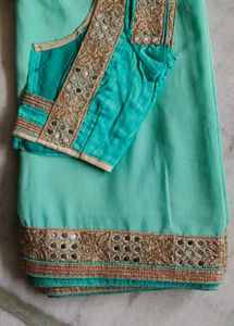 Elegant Orange Saree with Blouse