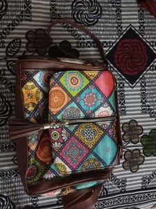 Boho Print Backpack with Tassel