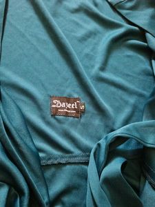 Elegant Teal Flowy Wrap  Dress