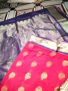 Elegant Red Saree with Gold Border