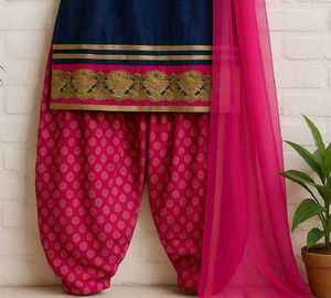 Navy &amp; Pink Salwar Kameez