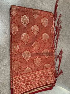 Elegant Red &amp; Gold Banarasi Silk Saree