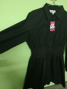 SHIRT SHORT DRESS BLACK