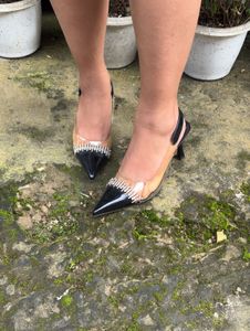 Sparkly Transparent Slingback Heels