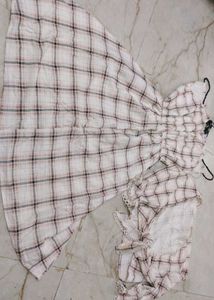 SALE:Cute Plaid Tie-Front Dress