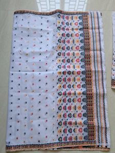 Elegant White mekhela chador