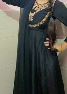 Embroidered Black Anarkali Kurta