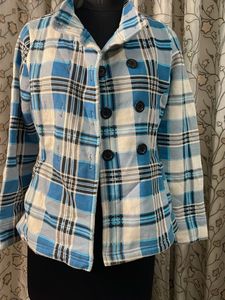 Stylish Plaid Double-Breasted Jacket
