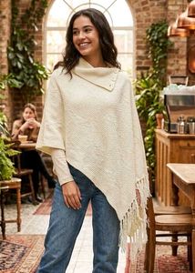 Cream Tassel Poncho
