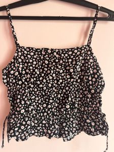 Floral Print Spaghetti Strap Crop Top