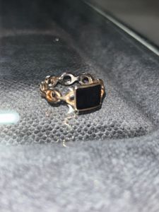 Black Stone Chain ring with 1FREE