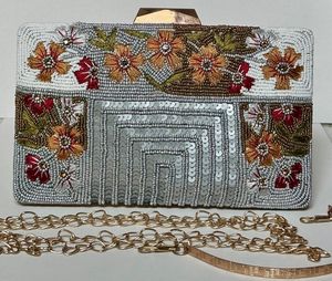Brand New Embellished Clutch with Chain