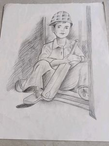 Vintage Sketch of a Young Boy