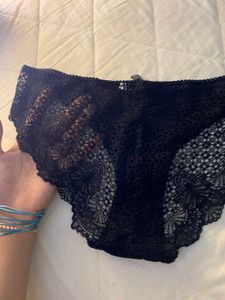 Black Lace Trim Briefs
